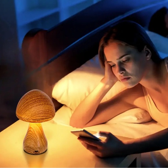 MUSHROOM LED Dimmable Nightlight Desk Light Table Lamp USB Rechargeable 3 Colors - Picture 5 of 14